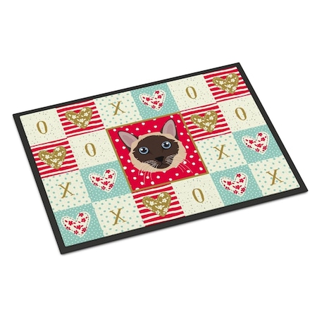 Carolines Treasures 18 x 27 in. Siamese Traditional Cat Love Indoor or Outdoor Mat CK5163MAT